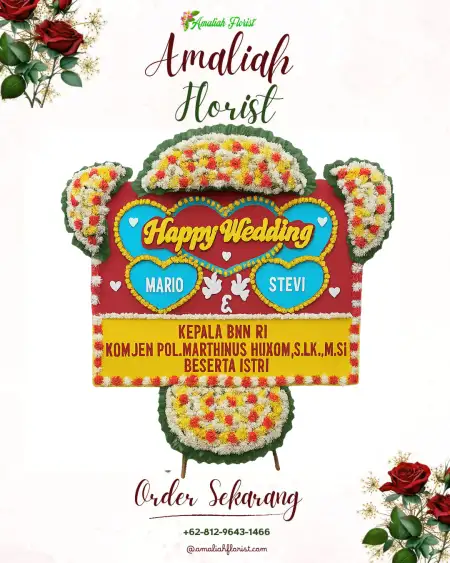 Papan Bunga Pernikahan Karang Lantang